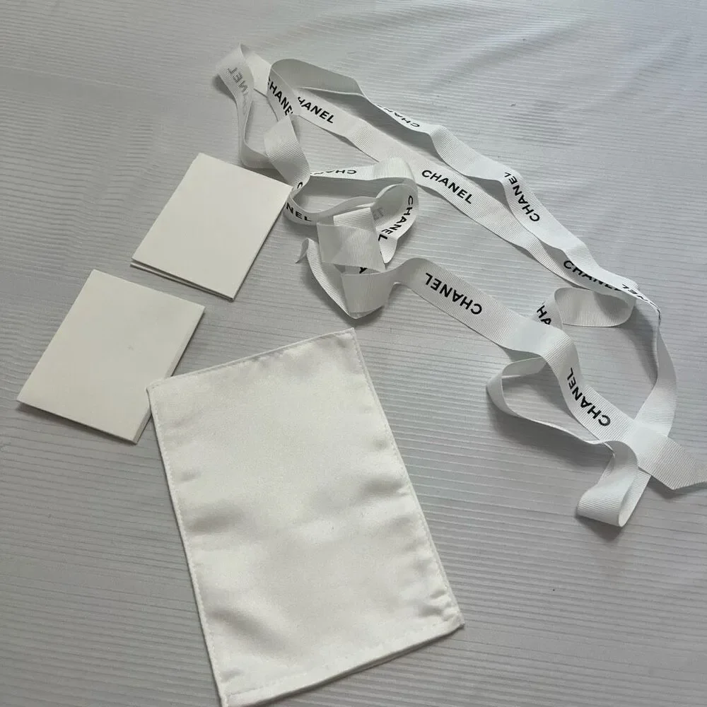 CHANEL HANDBAG CLEANING SOFT CLOTH and WHITE RIBBON